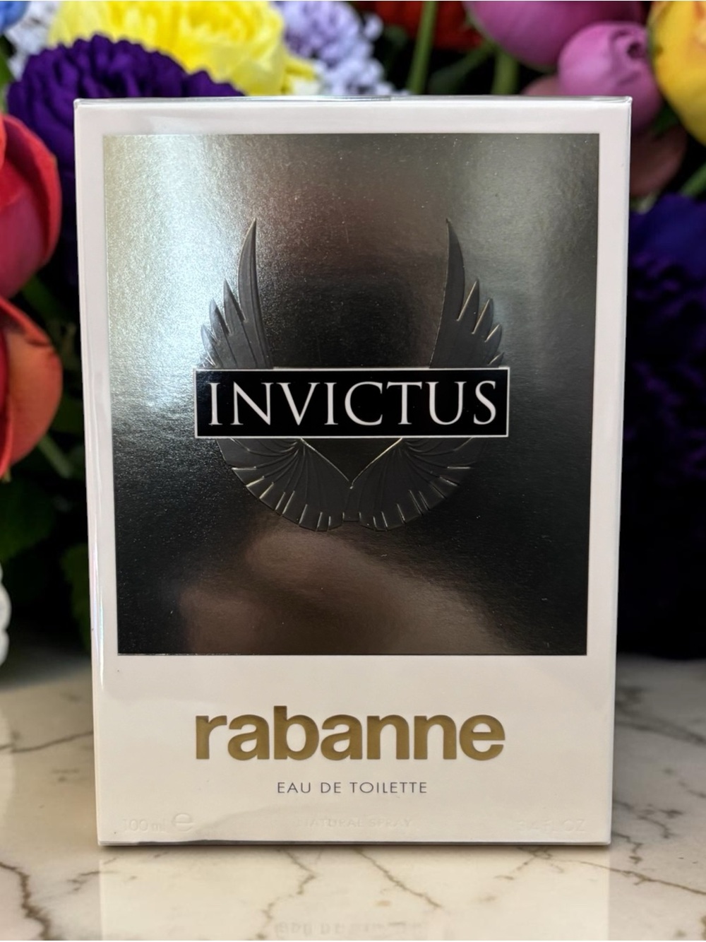 New Full Size 3.4oz Paco Rabanne Invictus Eau de Toilette - White, Gold, Black